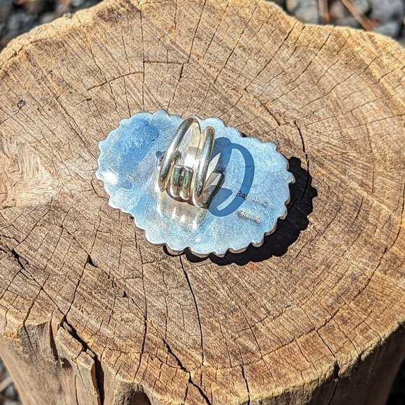 Navajo Native American Ring Women's Turquoise Sterling Silver NA Jewelry - Picture 8 of 10